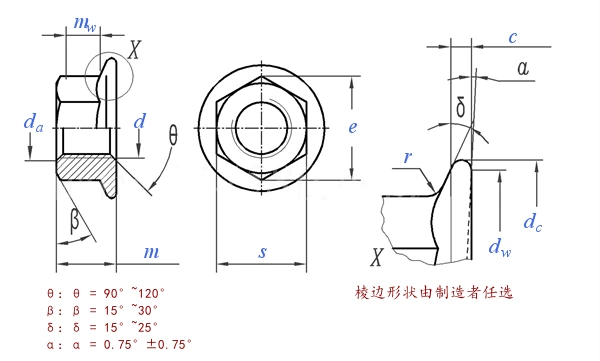 Flange nut GB6177