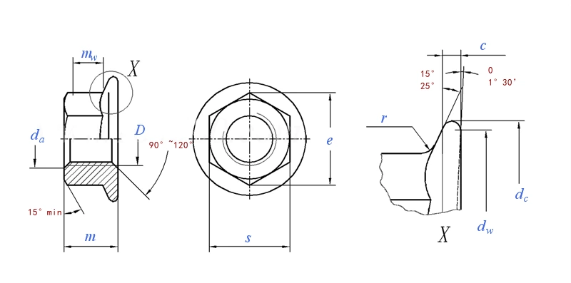 Flange nut DIN6923