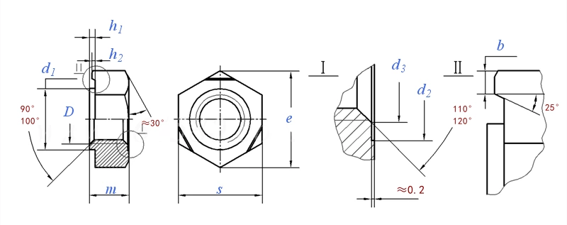Hexagonal weld nut DIN929