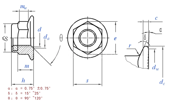 Flange nylon locking nut GB6183